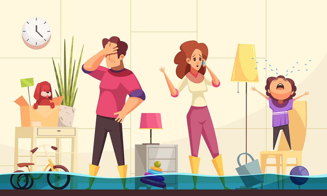 Flooded home, Water Restoration,
