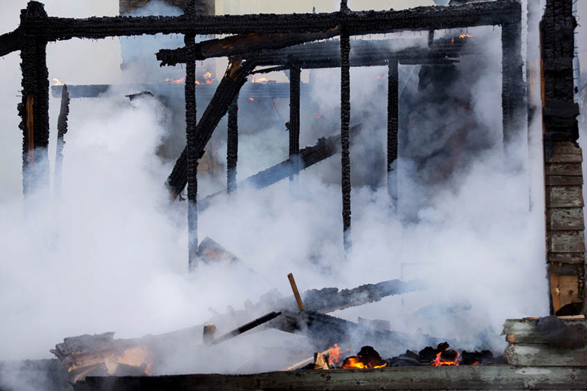 Burnt house, fire and smoke damage restoration, Fire Damage Restoration, Wildfire Damage,